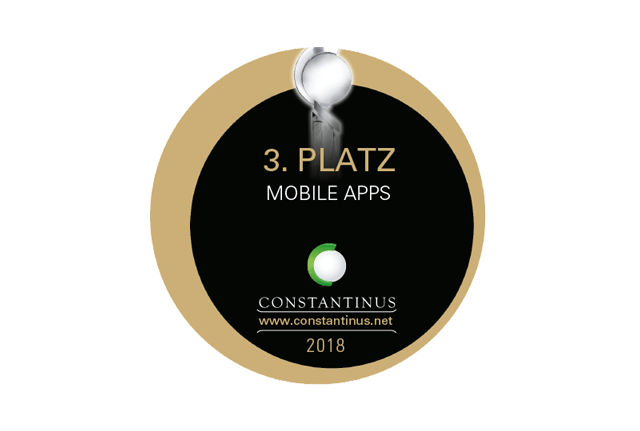 3. Platz beim Constantinus Award Mobile Apps für die Zak App der Bank Cler
