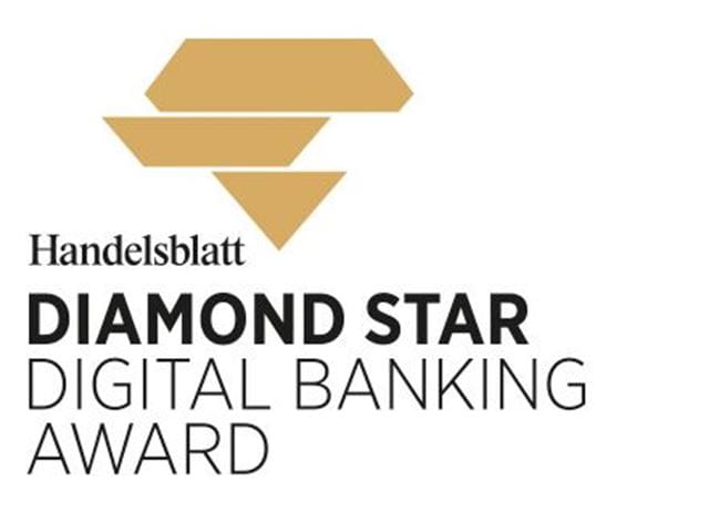 Diamond Star beim Digital Banking Award des Handelsblatts für die Zak App