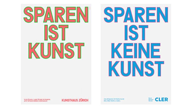 Sparen ist Kunst, Poster des Kunsthauses Zürich