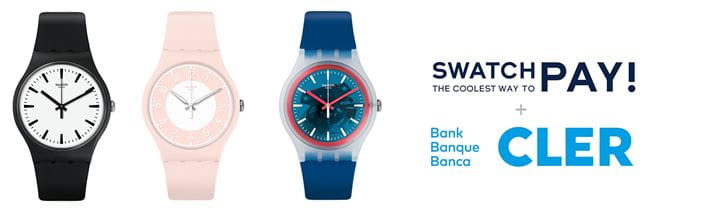 3 Uhren von Swatch mit welchen man Bargeldlos per Swatchpay bezahlen kann